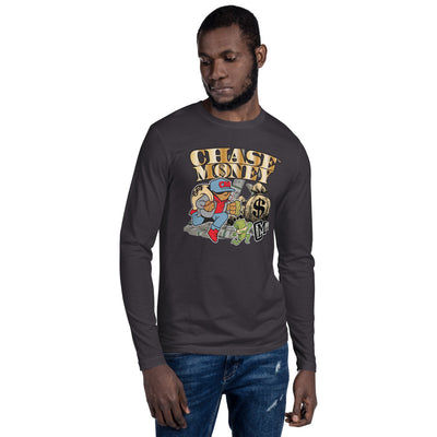 Chase Money "Money Bags" Long Sleeve Fitted Crew Neck Tee